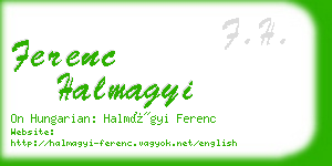 ferenc halmagyi business card